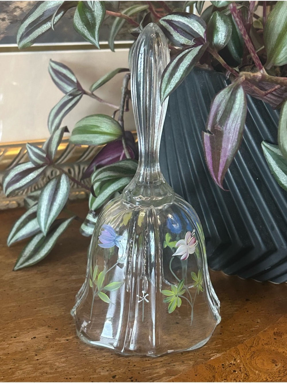 Vintage Fenton Signed Hand-Painted Floral Bell